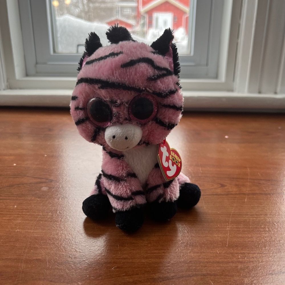 Ty Beanie Boos Zoey The Giraffe Pink Black 6in Hang Tags‎ Stuffed Animals